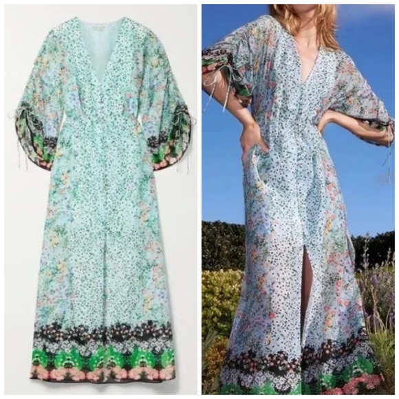 Alice + Olivia Floral Maxi Dress Size 2 Multicolor Garden Party Wedding Guest - Picture 1 of 14